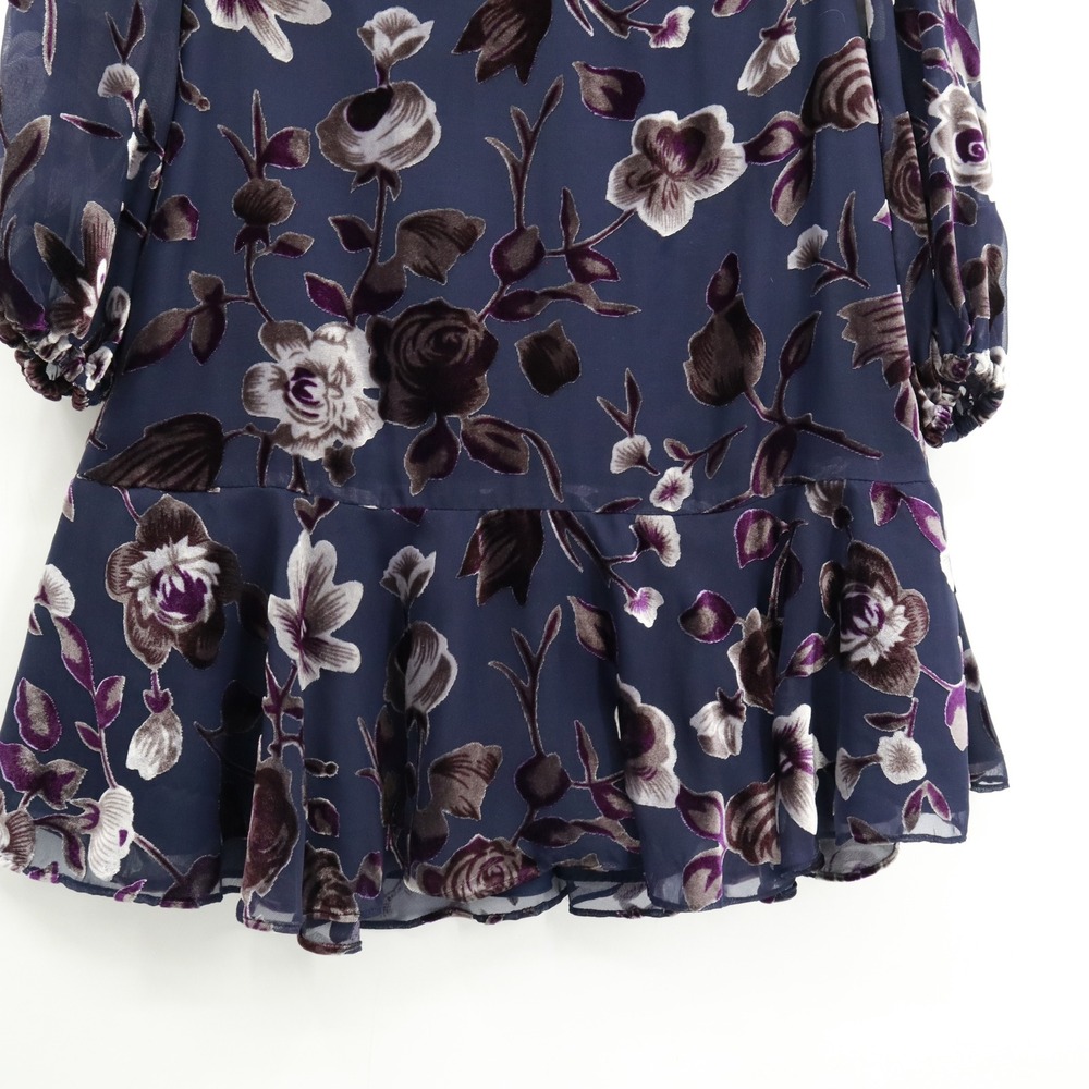 Navy Burnout Floral Dress - Picture 13 of 16